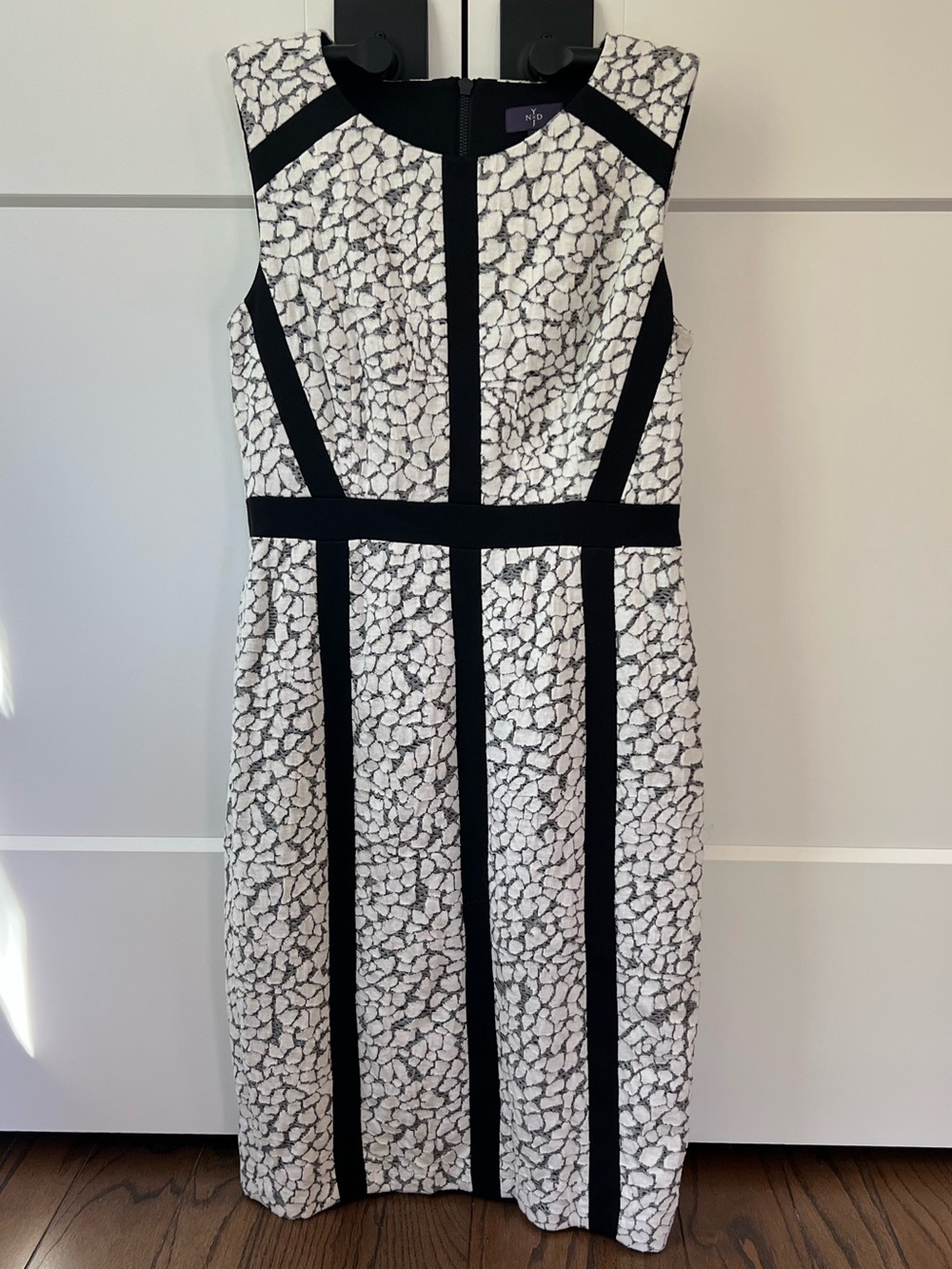 NYDJ Black & White Patterned Sheath Dress